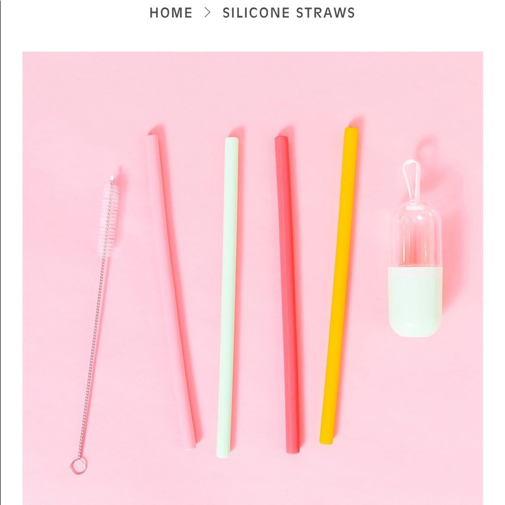 🆕Chic & Tonic Silicone Straws with Travel Case🍹